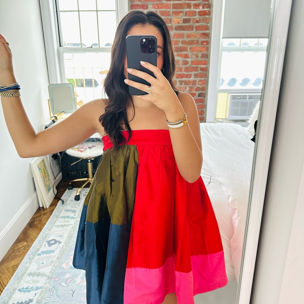 Frances Valentine Red and Pink Mini Dress